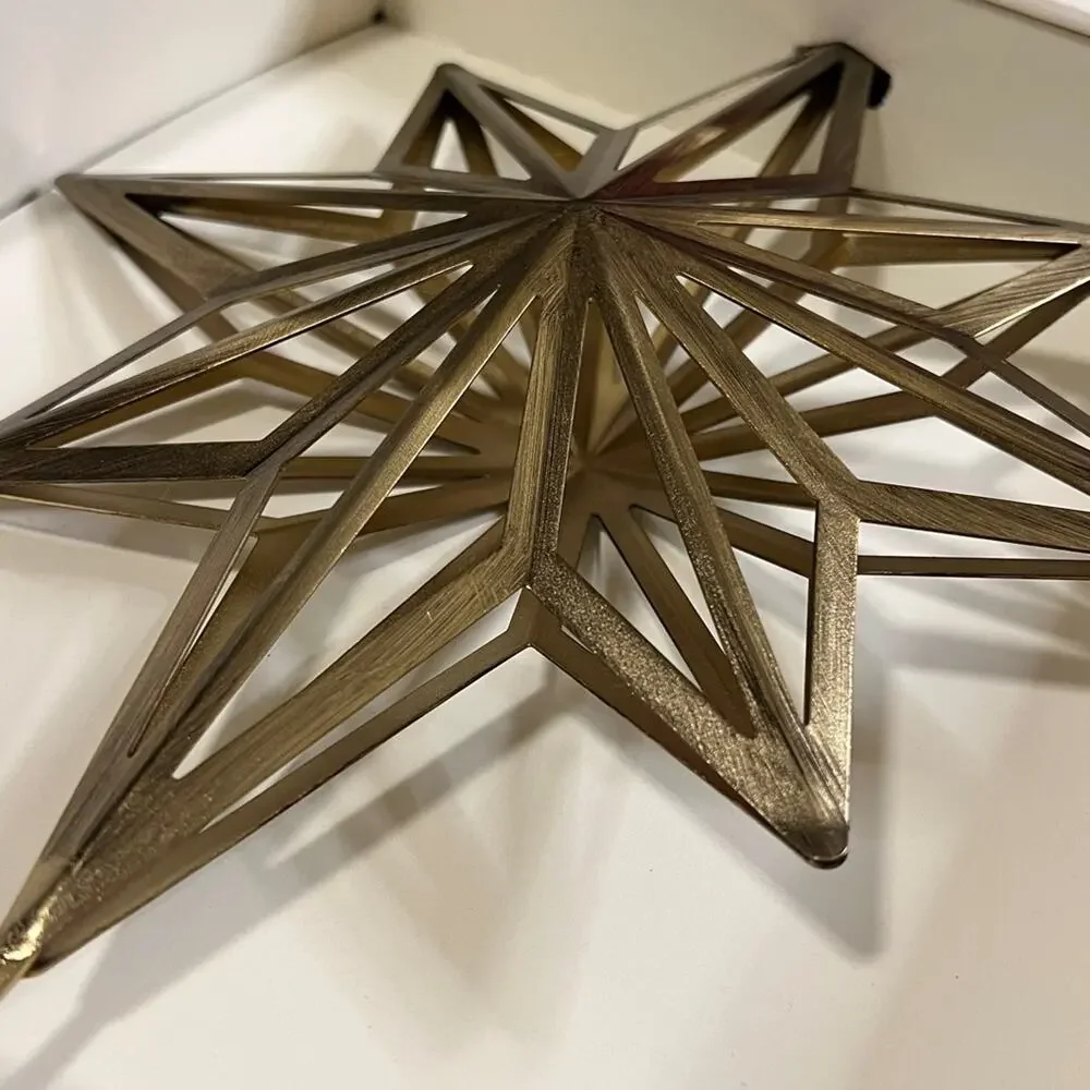 Hearth & Hand Magnolia Antique Brass Finish Star Christmas Tree Topper 13”
